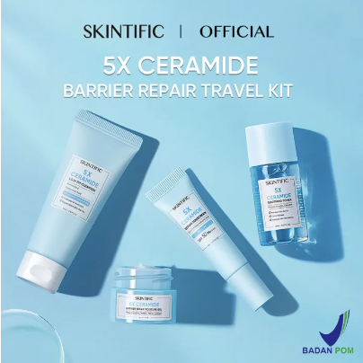 [READY] SKINTIFIC 5X Ceramide Travel Kit Skincare Paket Moisturizer + Cleanser + Soothing toner + Serum Sunscreen