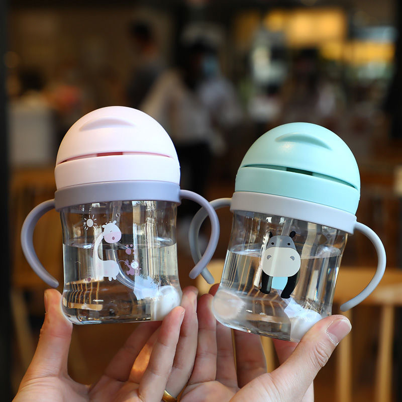 S31 Botol Minum Anak Bayi Viral 280ML Training Cup Baby Botol Air Minum Karakter Hewan Gelas Anak Balita Warna Pastel Sippy Cup