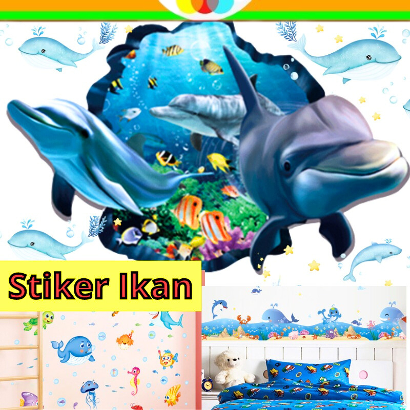 WALLSTICKER WALL STICKER STIKER WALLPAPER SETIKER IKAN HIASAN DINDING IKAN DEKORASI RUMAH KERAMIK KR