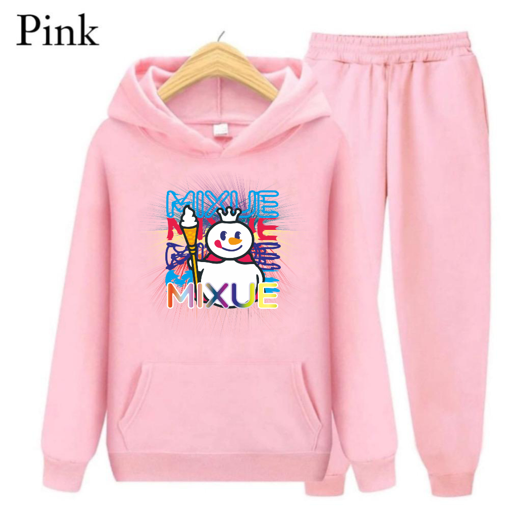 Setelan Sweater Hoodie Anak Mixue Grafic S,M,XL