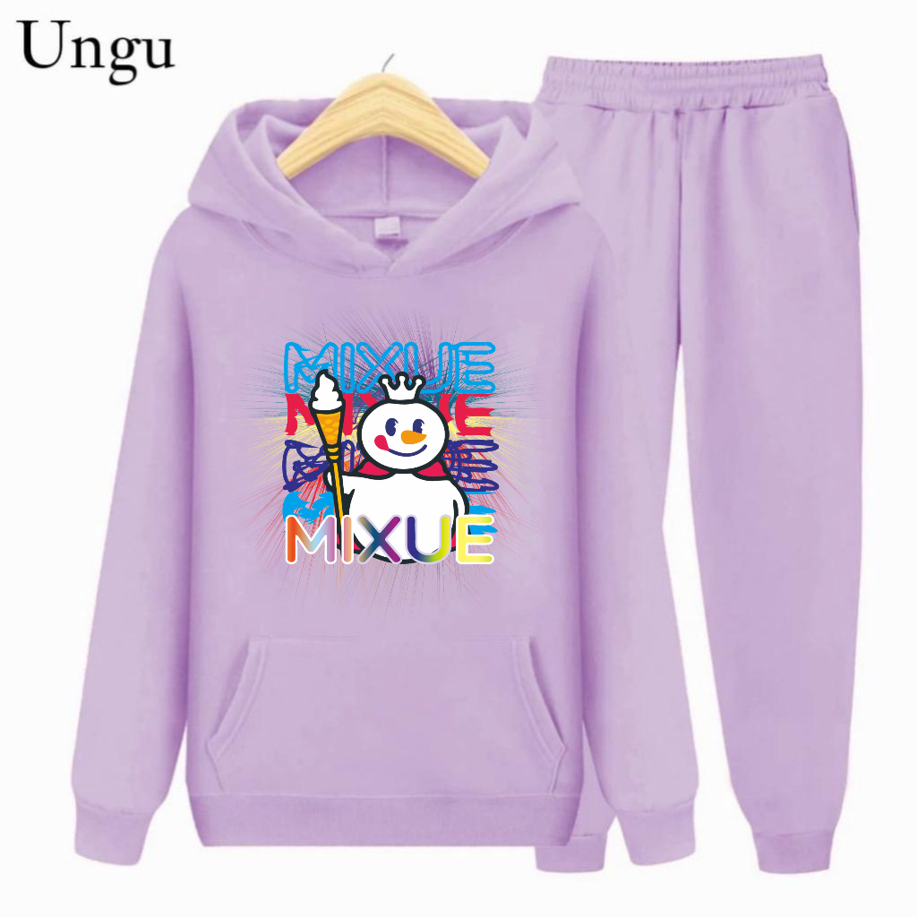 Setelan Sweater Hoodie Anak Mixue Grafic S,M,XL