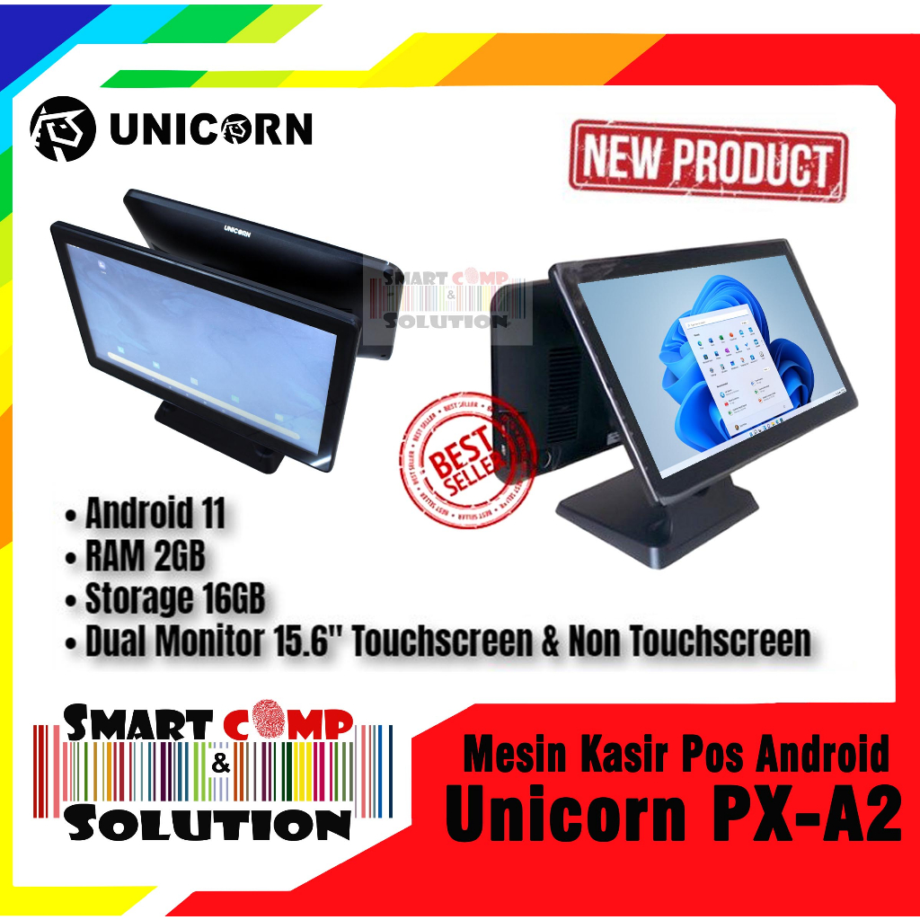 Mesin Kasir POS Android Unicorn PX-A2 / PXA2 RAM 2/16 GB Touchscreen