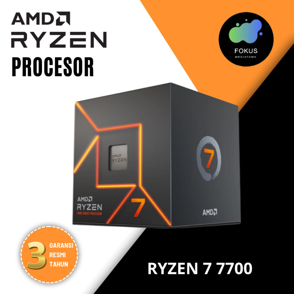 AMD Ryzen 7 7700 3.8Ghz Up To 5.3Ghz Cache 32MB 65W AM5 [Box] - 8 Core