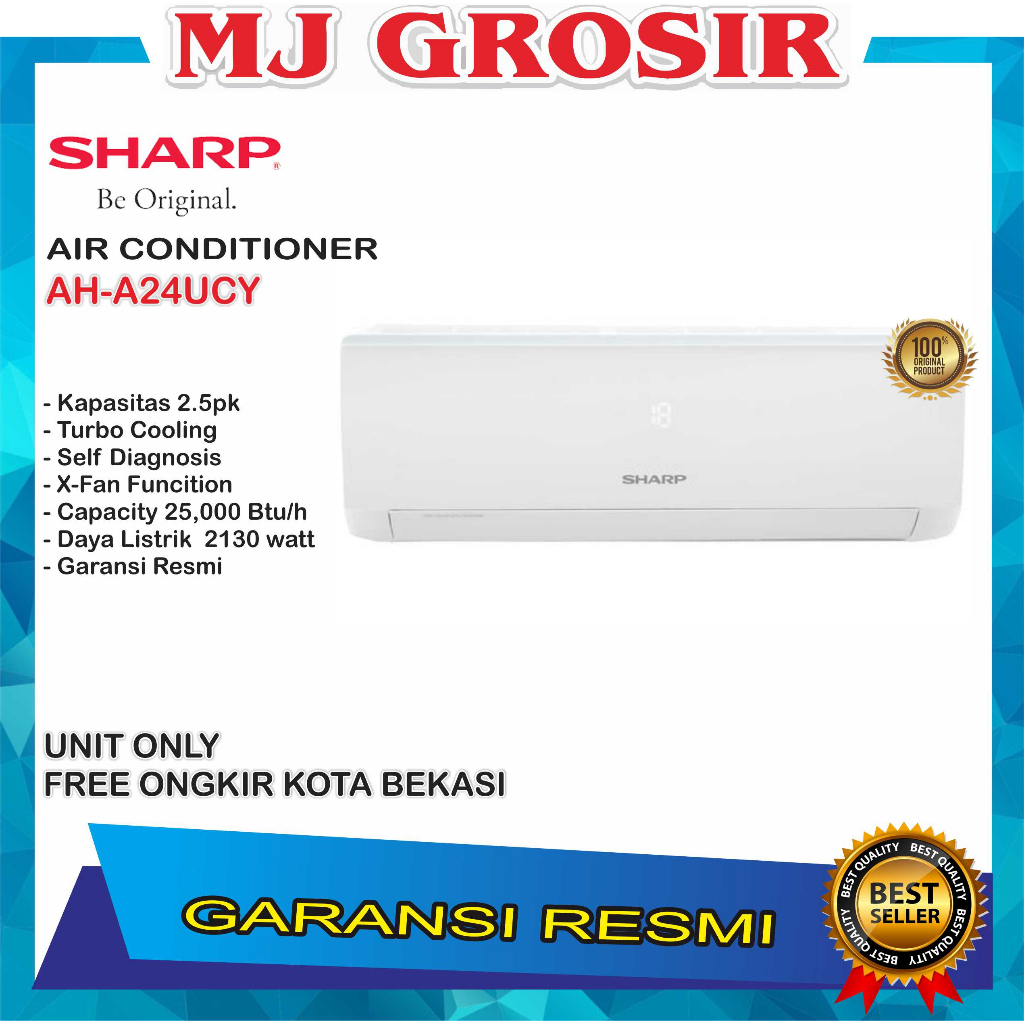 AC SHARP AH-A 24 UCY 2.5 PK TURBO COOL STANDART UNIT ONLY