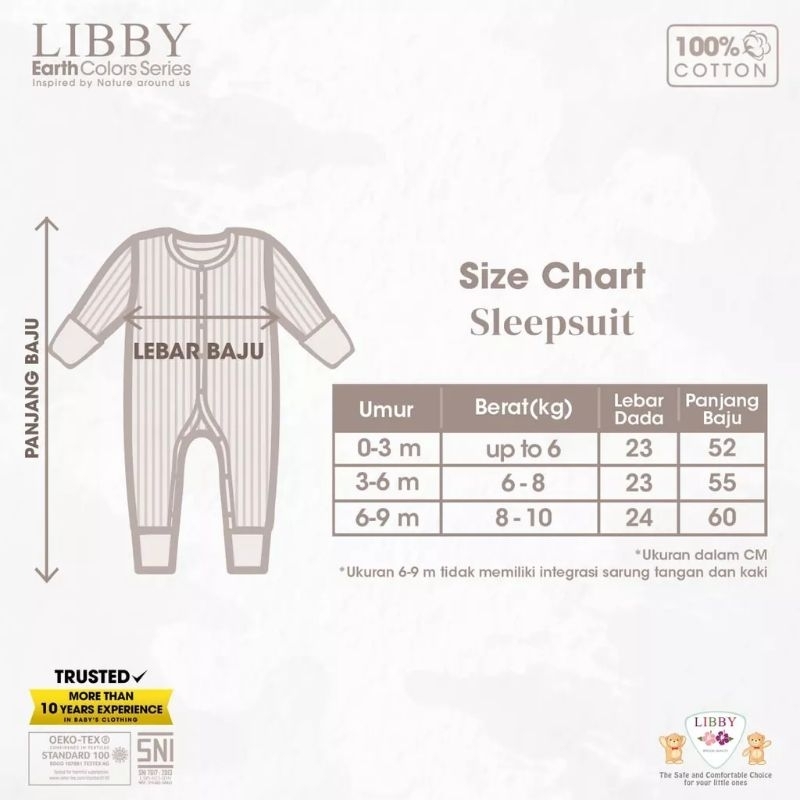 LIBBY - SLEEPSUIT LIBBY - BAJU TIDUR BAYI LIBBY - SLEEPSUIT ANAK