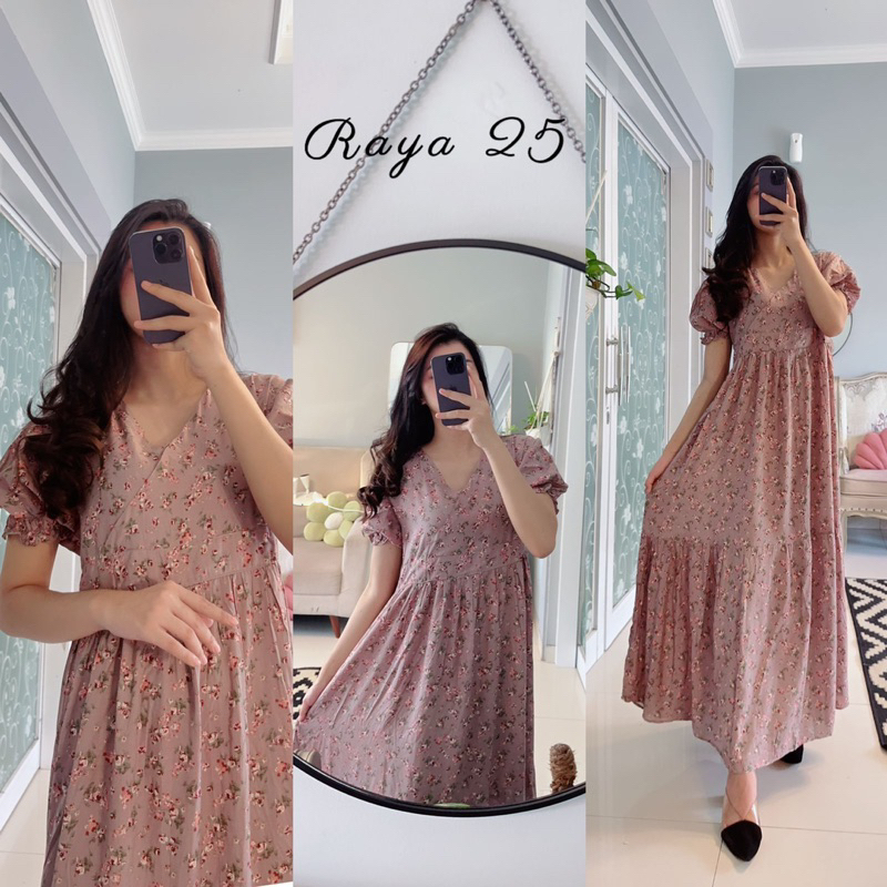 Daster Arab FAIRUZ RAYA Maxi Dress Kimono Rayon Premium Bumil Busui nyaman