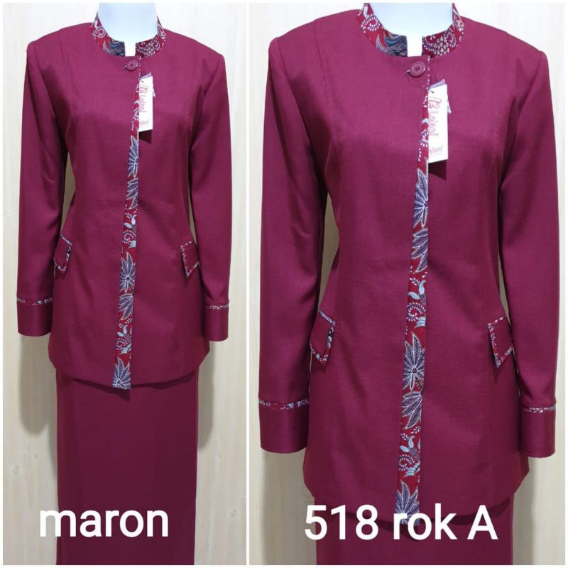 stelan blazer batik maron lolani