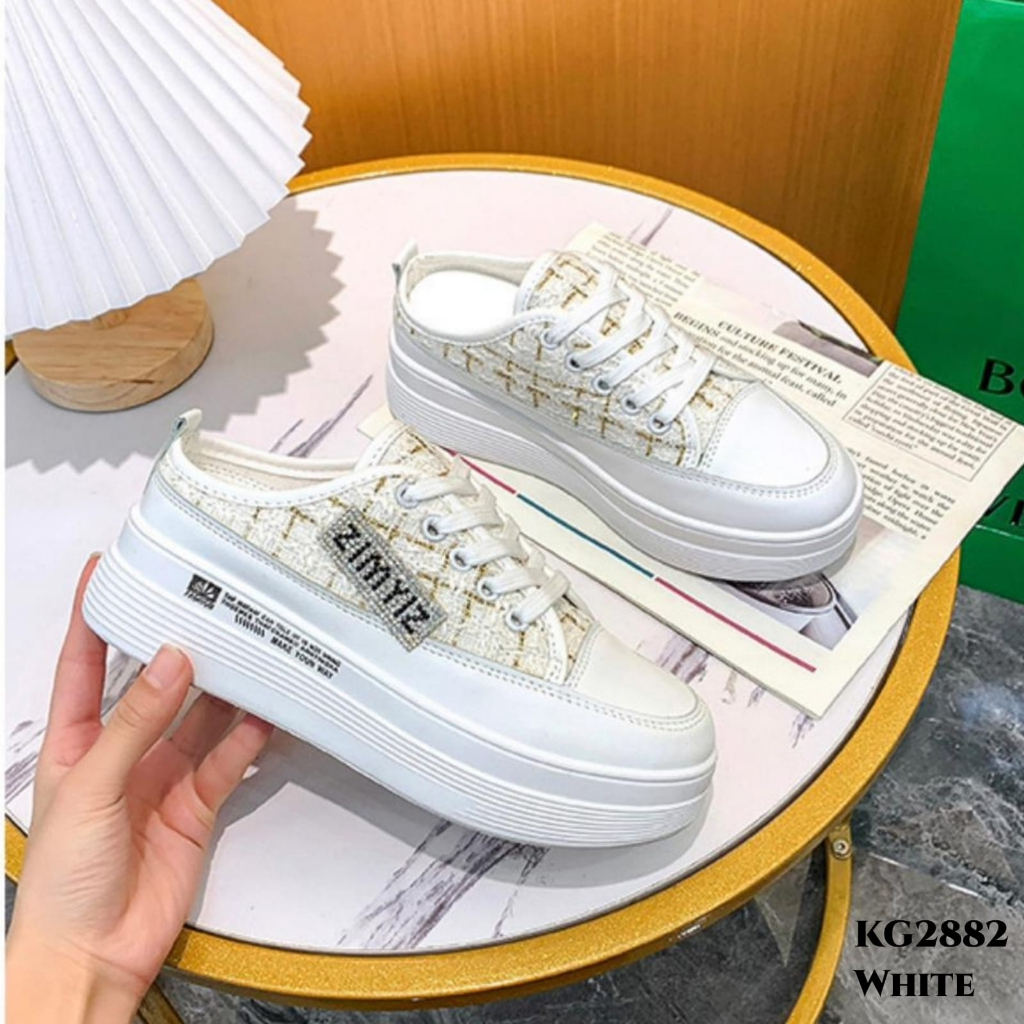 WYN SEPATU SNEAKERS WEDGES SLOP IMPORT FASHION KOREA KG2882