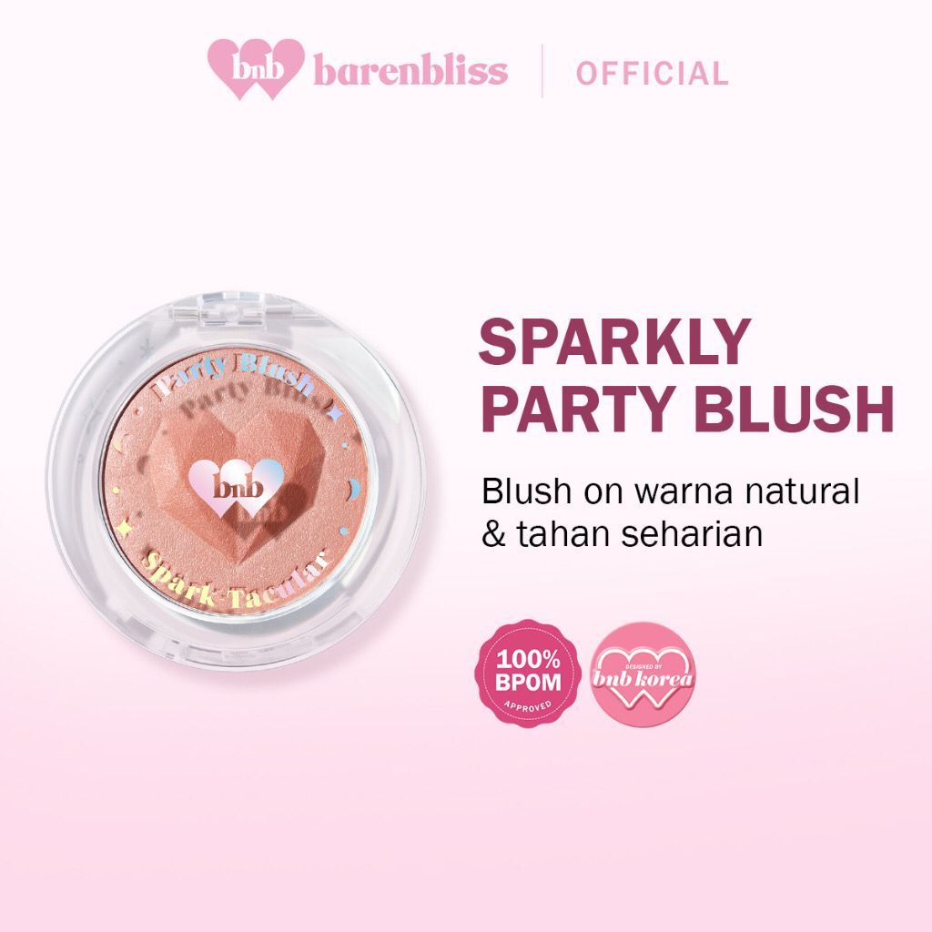 BNB barenbliss Spark-Tacular Party Blush Korea Blush On Pallete Make Up