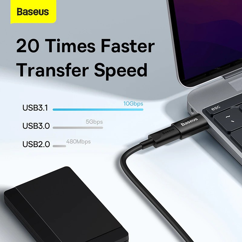 BASEUS ORIGINAL OTG Ingenuity Type C Female To USB A 3.1 Male Adapter Converter Adaptor Tipe C On The Go Iphone 12 13 Pro Max