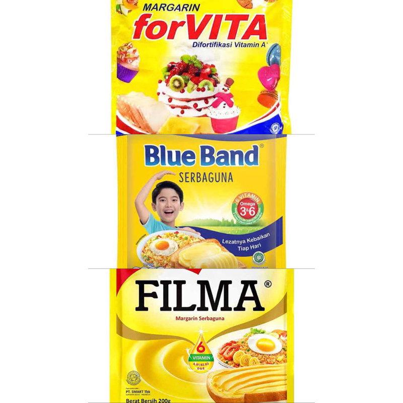 

MARGARINE BLUEBAND,FILMA,FORVITA 200g