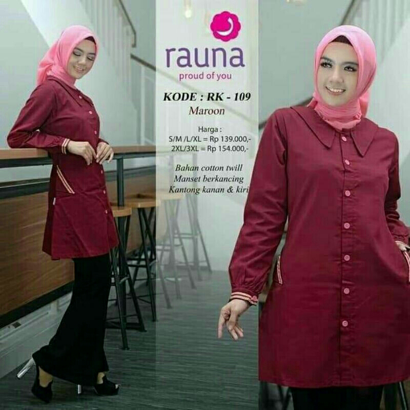 BAJU ATASAN RK 109 MAROON BY RAUNA
