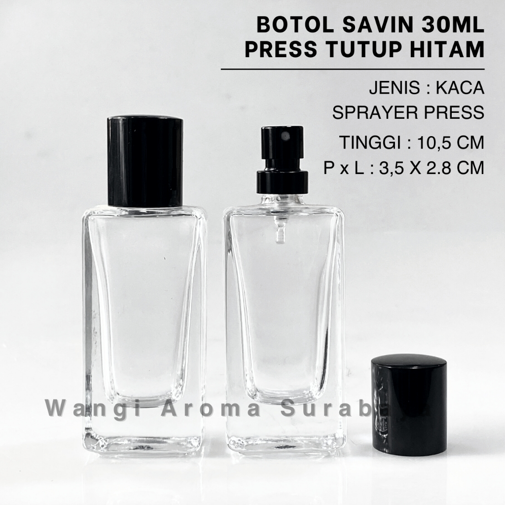 Botol Parfum Hermes Panjang 30ML Hitam Spray Press - Botol Parfum Hermes Press - Botol Parfum 30ML