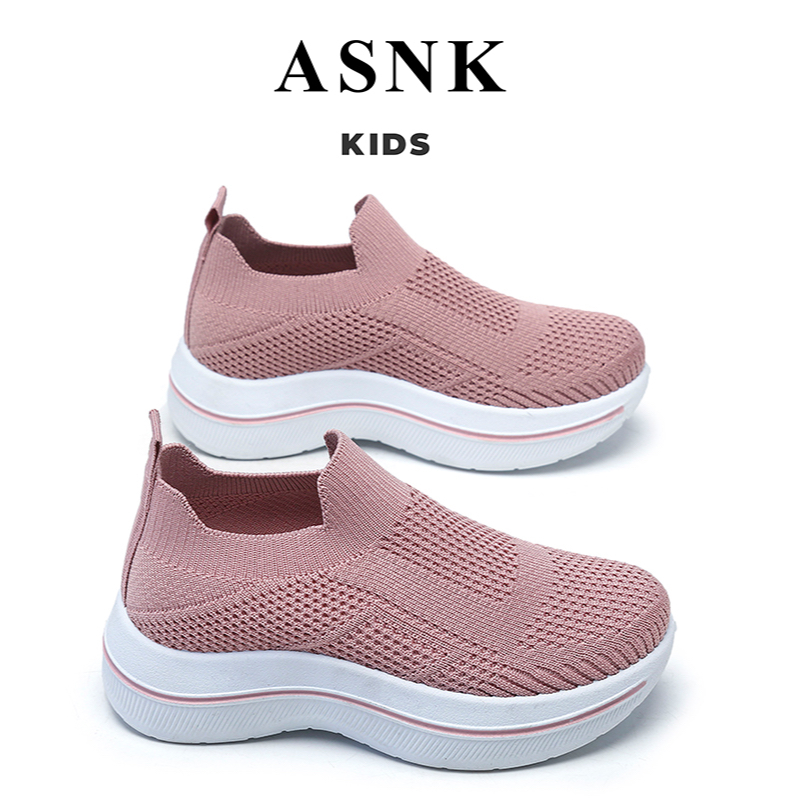 [GROSIR][COD] SEVEN_DAY SEPATU SLIP ON BAHAN RAJUT ANAK CEWEK COWOK USIA 2-8 THN WM2329 PINK