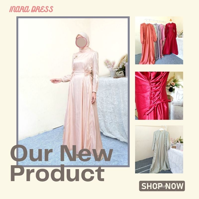 Inara Dress / Gamis Inara / gamis slik / gamis satin / gamis shimmer / Gamis Modern