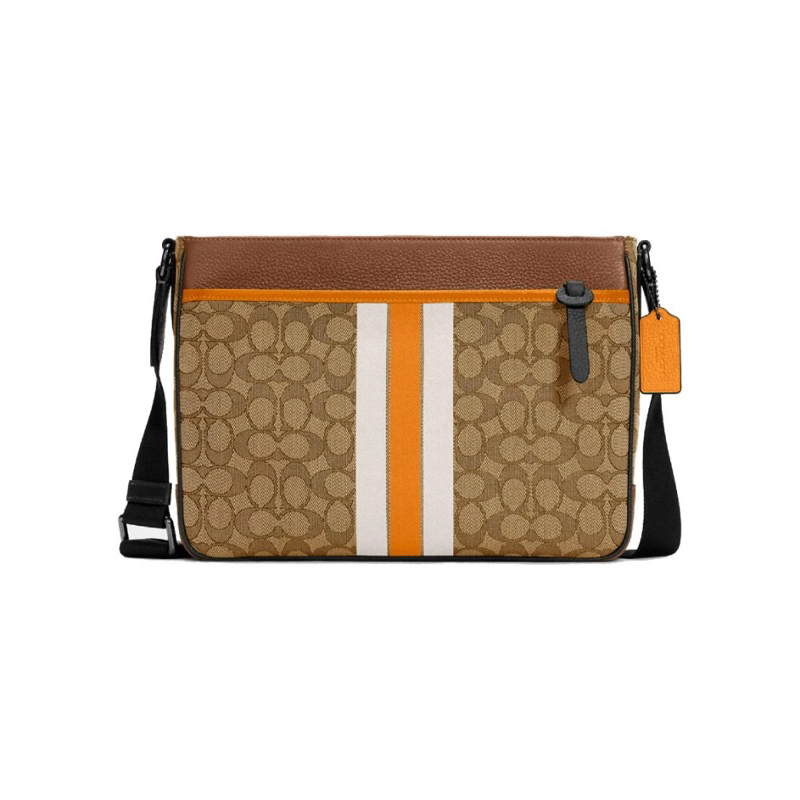 Coach Thompson Crossbody In Signature Jacquard With Varsity Stripe (C 5291)