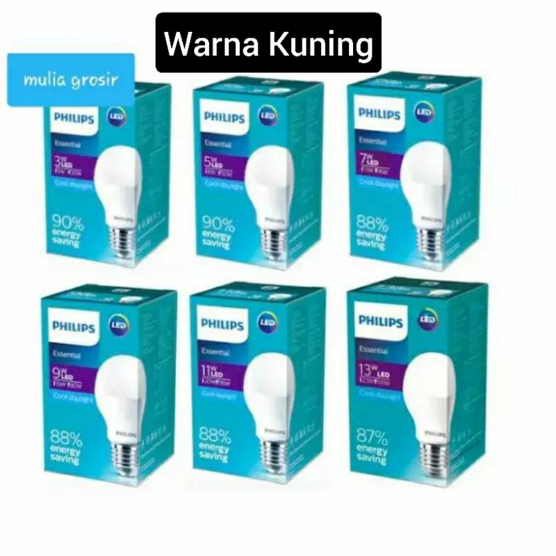 Lampu Led Philips Kuning Led Essential Kuning 3w 5w 7w 9w 11w dan 13w