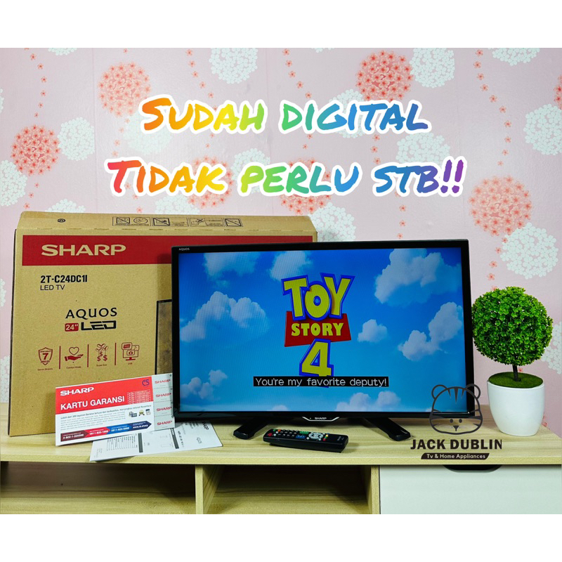 TV LED SHARP 24 INCH AQUOS 2T-C24DC1I 24DC1I 24DC1i DIGITAL TV USB MOVIE TIPE TERBARU GARANSI RESMI