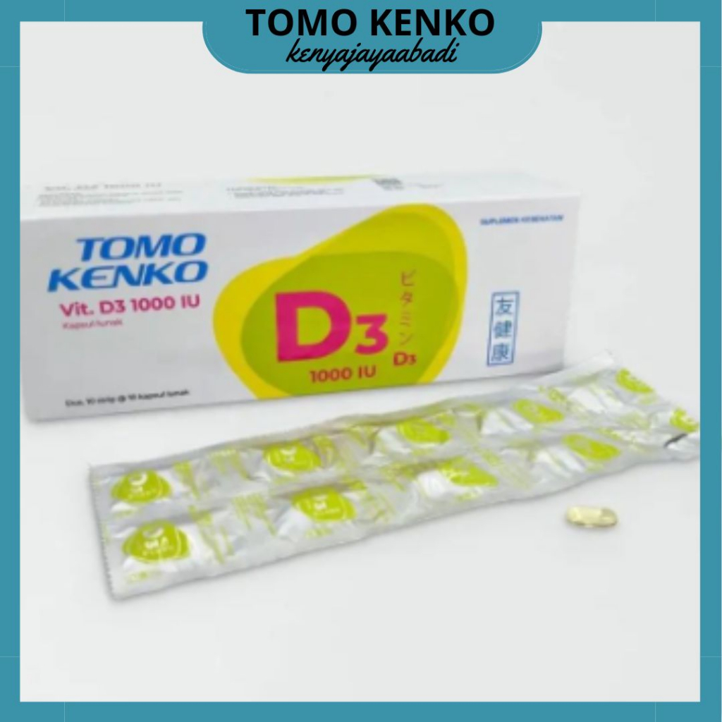 kenyajayaabadi⚡Tomo Kenko Vitamin D3 1000 IU Kemasan Strip / TOMO KENKO Vitamin D3 1000 IU [Atasi Ra