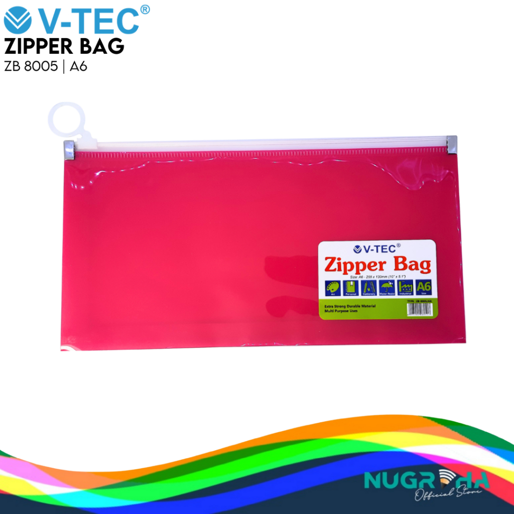 

Tas Document Bag V-TEC ZB-8005/A6 Bill Zipper Bag