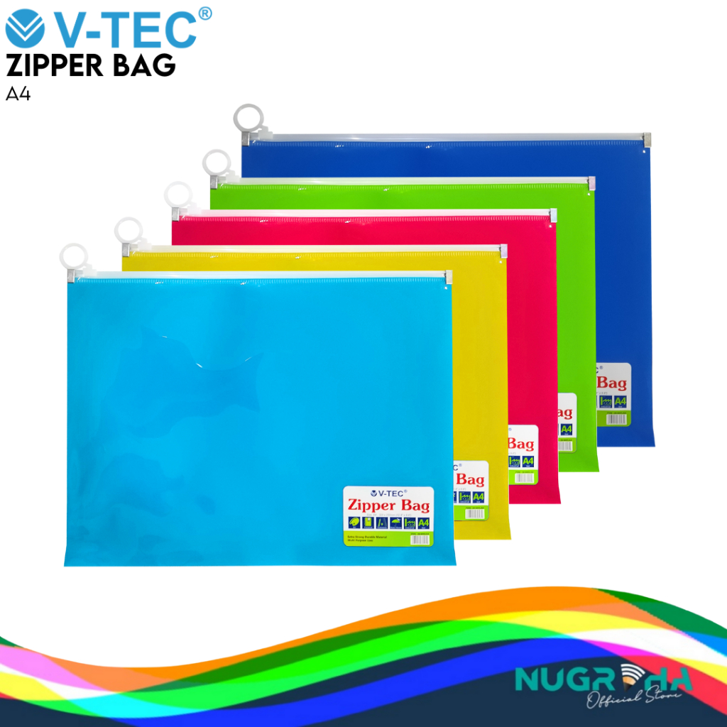 

Zipper Bag V-Tec A4 - Map Plastik Ziplock ZB 8005 A4 Kedap Air