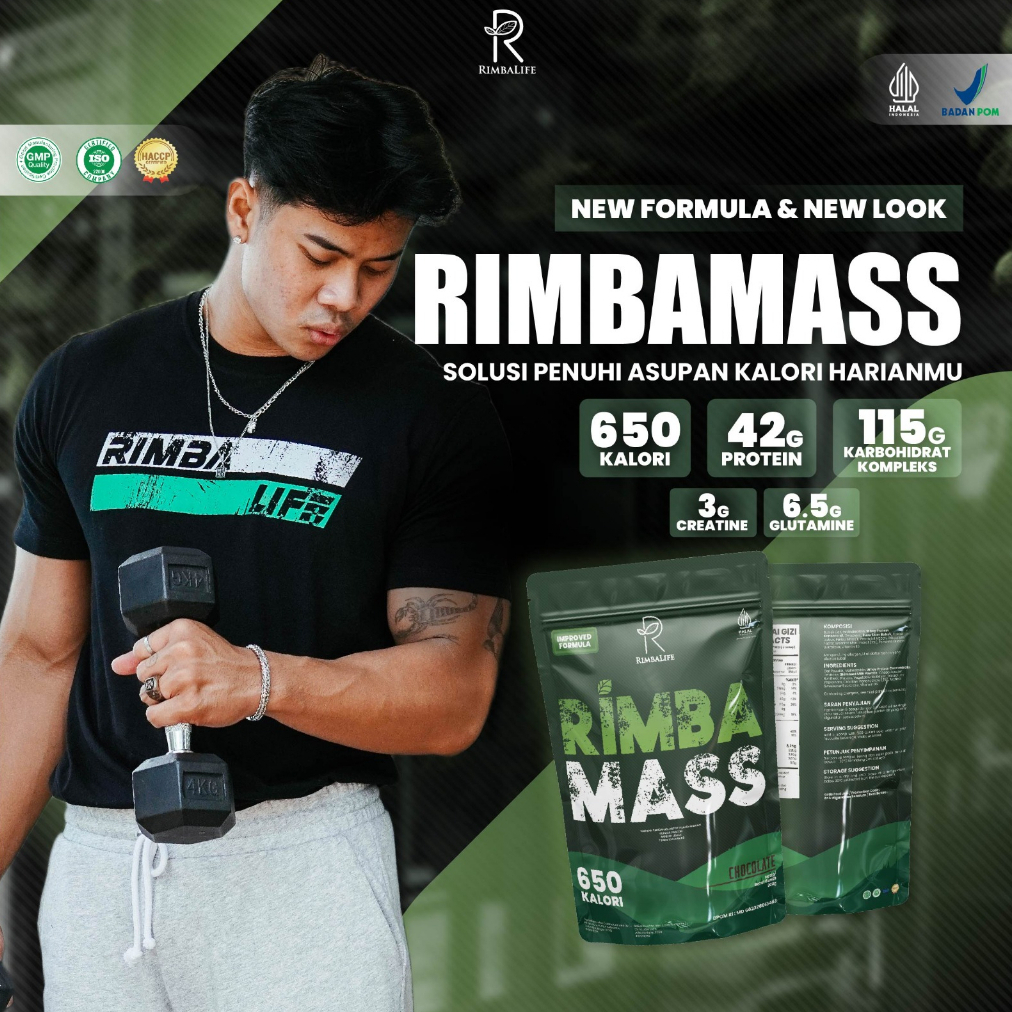 Rimbalife Rimba Mass 2 lbs 900 gr Susu Protein Penambah Berat Badan