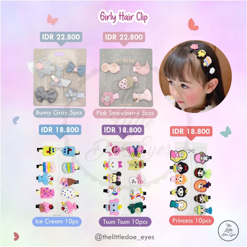 Girly Hair Clip Jepitan Rambut Anak Lucu