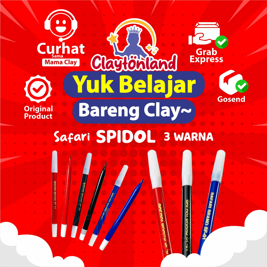 

Spidol Warna Kecil Safari RETAIL / Sepidol Marker Warna Hitam Biru Merah SAFARI ECER MURAH