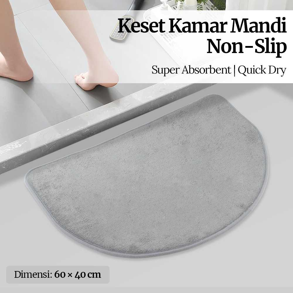 Keset Kamar Mandi Non-Slip Super Absorbent Quick Dry 60x40cm Material Polyester Keset Serap Air Mudah Dibersihkan