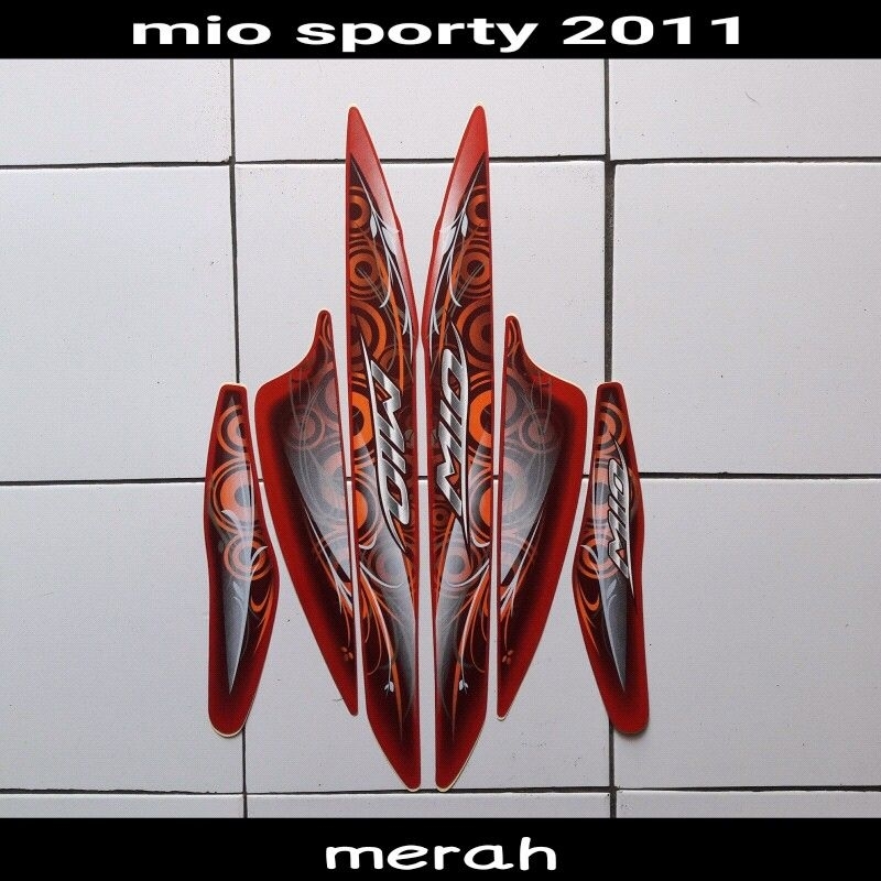 striping yamaha mio sporty tahun 2011 warna merah