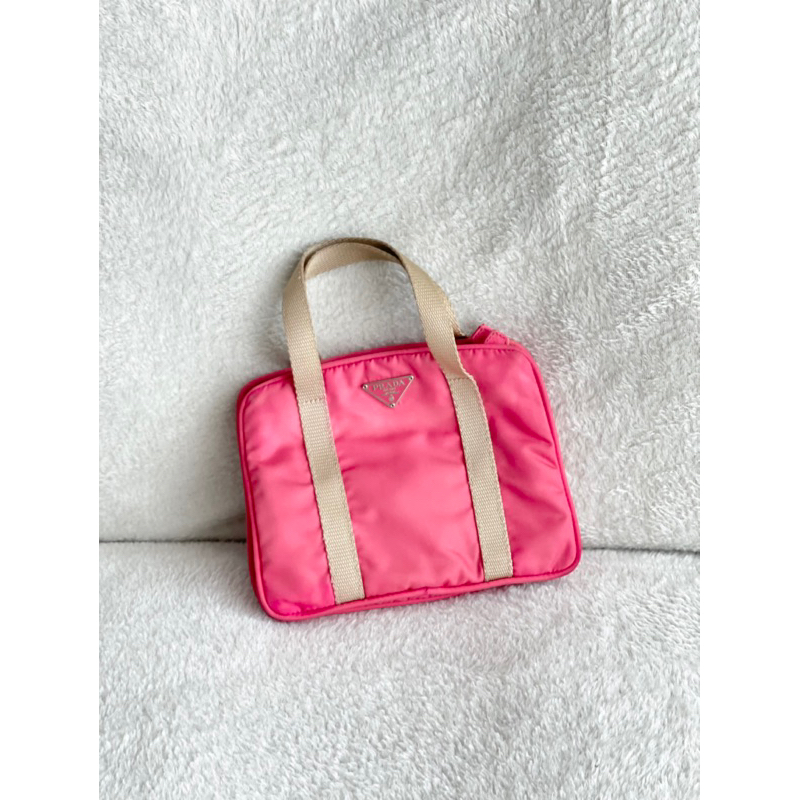 ORIGINAL - Vintage Mini Prada Triple Mini Bag Pink/ Beige