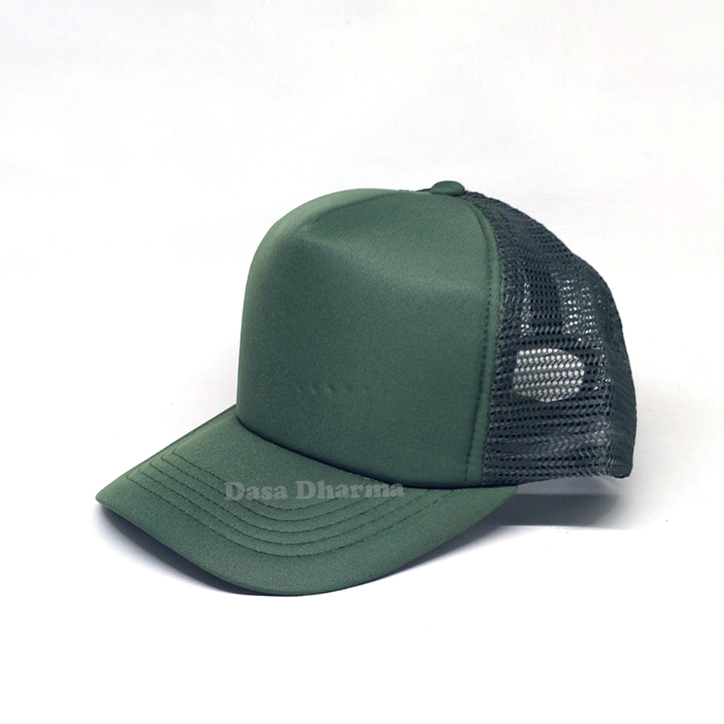 Topi Jaring polos Hijau Army