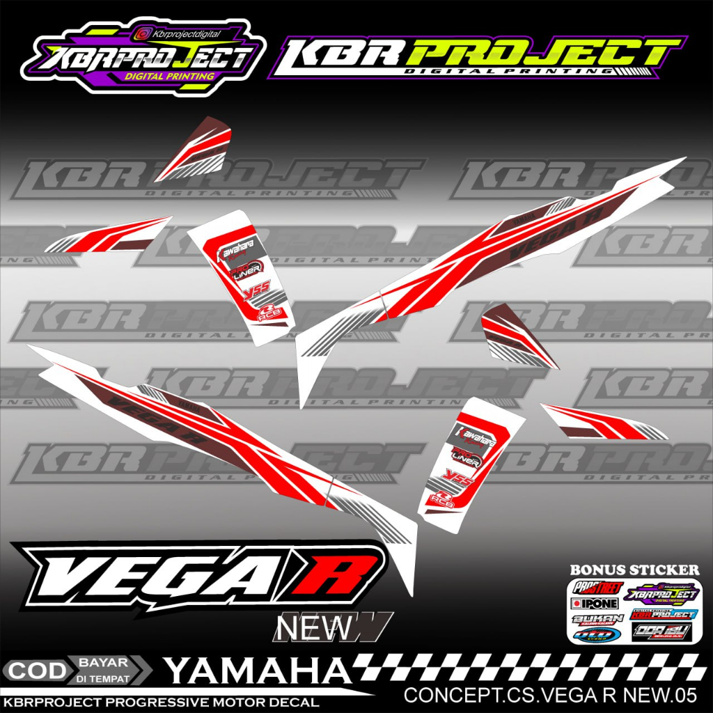 VEGA R NEW STIKER  STRIPING MOTOR KEREN LIS VARIASI VEGA R NEW STIKER MOTOR YAMAHA DESAIN RACING 05 