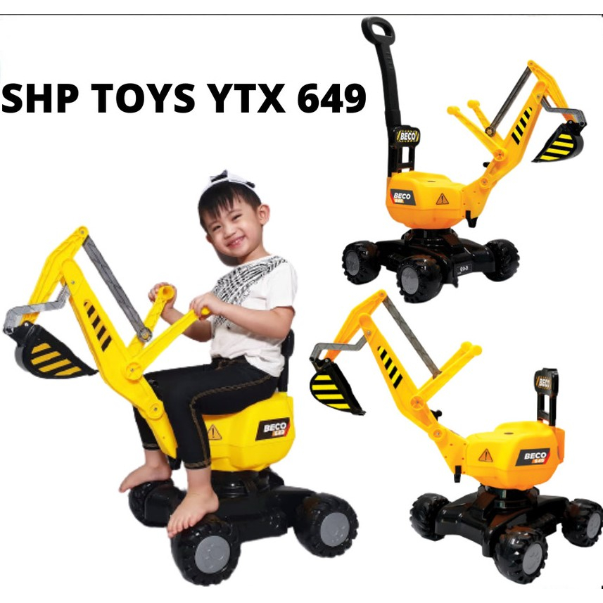 Mainan Mobil Dorong Anak Excavator Mainan Ride On Beko YTX 649 Bisa Rotasi 360°