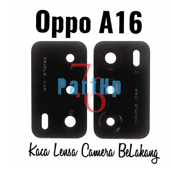 Kaca Lensa Kamera Belakang Oppo A16 - Kaca Camera Belakang Only - Hitam