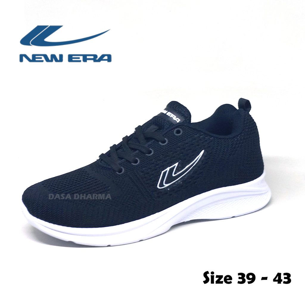 Sepatu New Era Pro Lexus Pria Hitam Putih Sneakers Sekolah Size 39 - 43