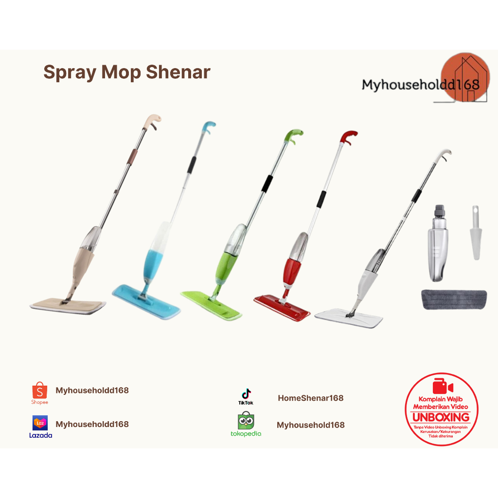 SHENAR SPRAY MOP 1Kain / ALAT PEL SEMPROT MULTI FUNGSI DAN PRAKTIS/ALAT PEL HEMAT TEMPAT