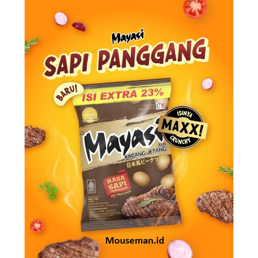 

Mayasi ala Kacang Jepang Kacang Panggang Roasted Peanuts Rasa Sapi Panggang BEEF BBQ 23gr