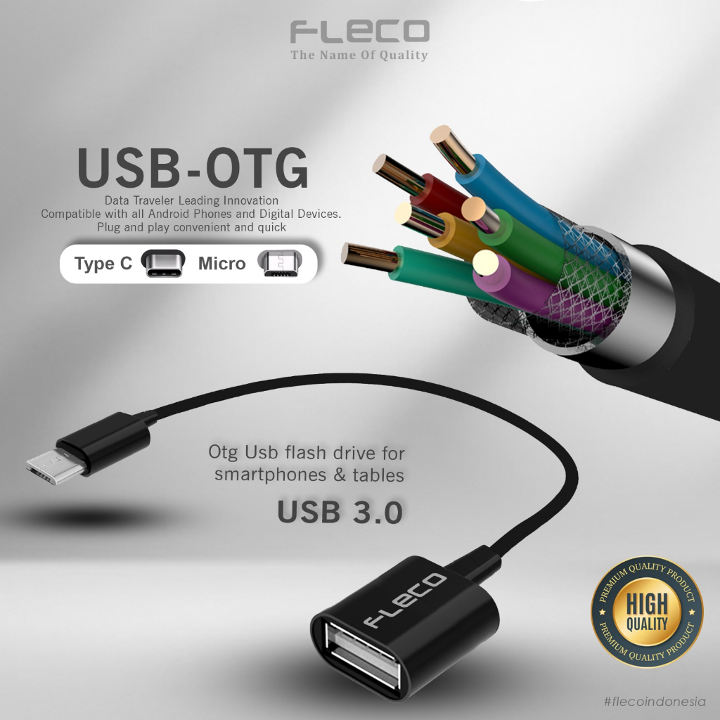 OTG ekstension MICRO / TYPE C to USB FEMALE Colokan Micro Fast Data OTG Kabel FLECO