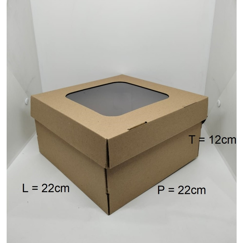 

5 pcs CAKE BOX MIKA 22X22X12 E-FLUTE KARDUS (SENYAWA)