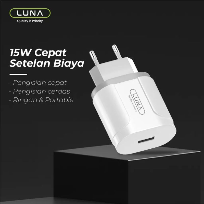 Charger Type-C LUNA A6-23Q Quick Charge 3.0 Original Garansi