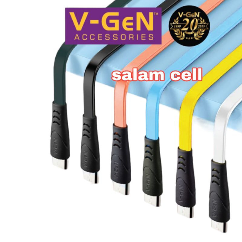 Kabel Data V-Gen VCB-22 3A Fast Charging Original Vgen Vcb 22 Garansi Resmi