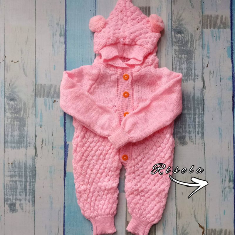 Jumper Bayi Newborn/ Bodysuit Rajut Bayi Baru Lahir 0-9 Bulan