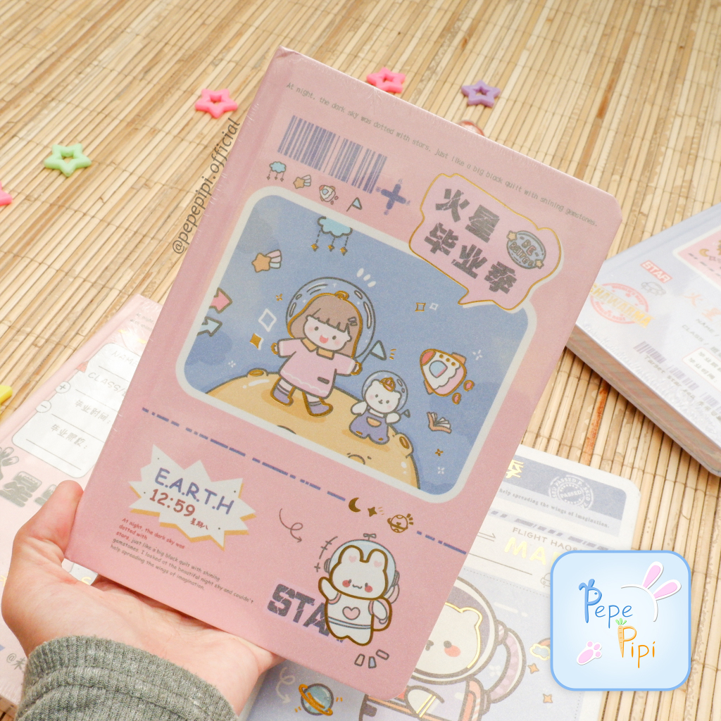 Diary Hard Cover Astronot 12,8 x 18,9 cm Note Book Notebook Buku Harian Catatan