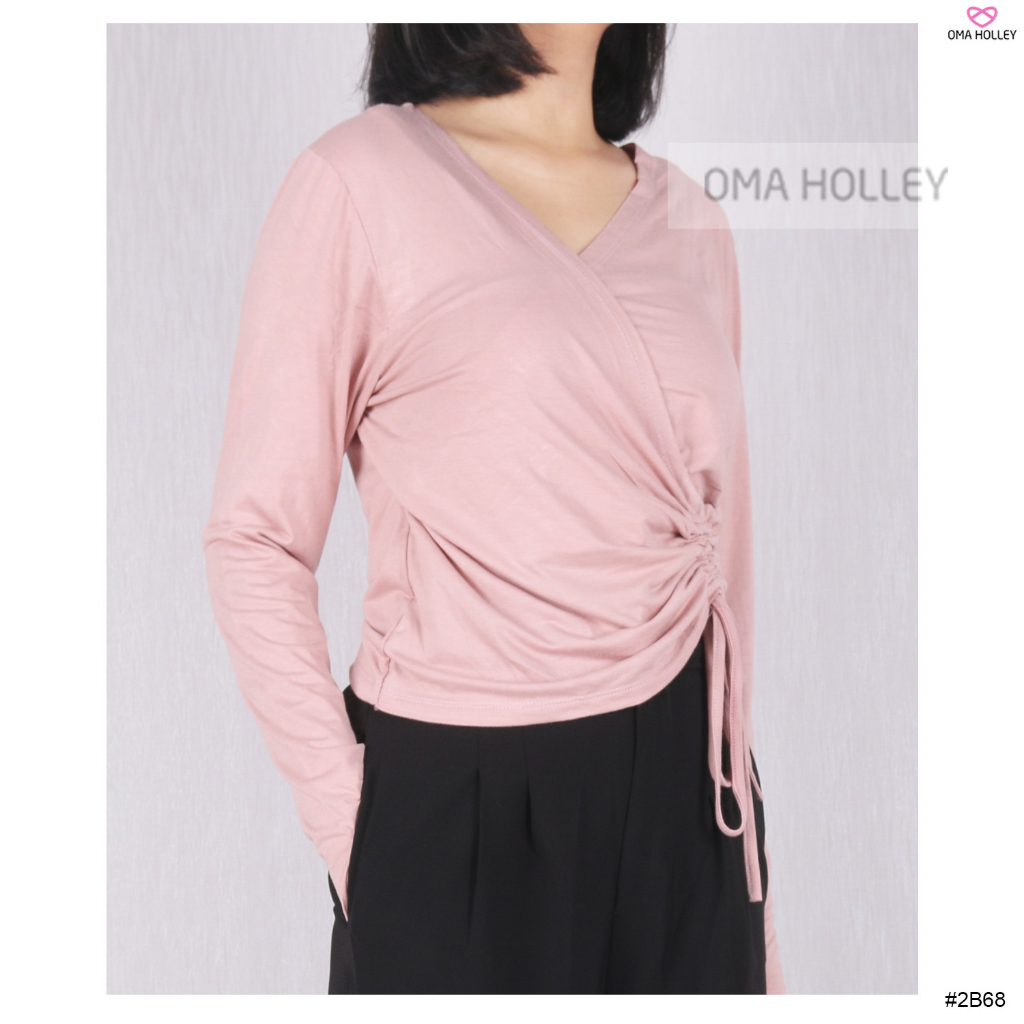 (COD) OH Fashion Angela Crop Blouse Wanita #2B68/2B65