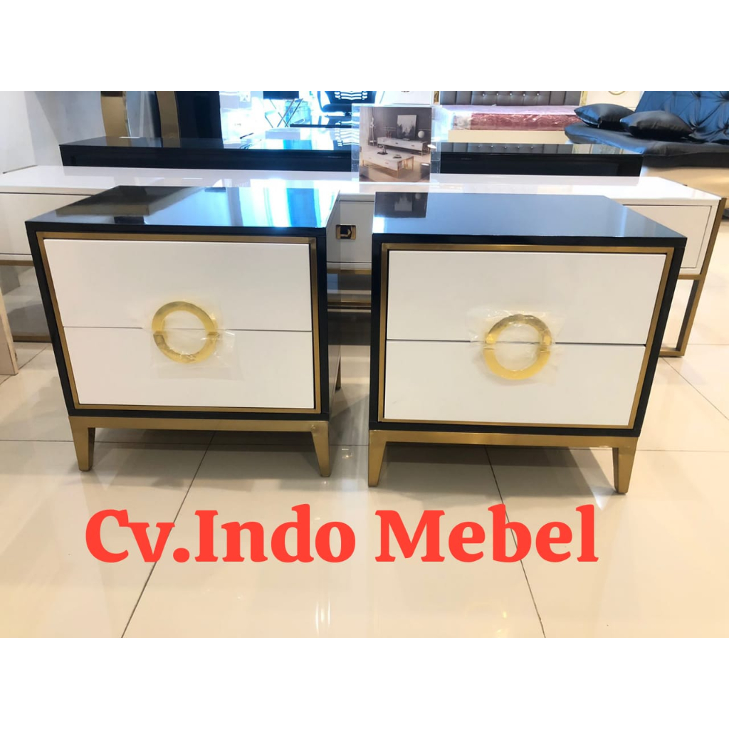 NAKAS / nakkas / meja samping tempat tidur stainless gold C01 STENLIS GOLD MEWAH MURAH PROMO READY M