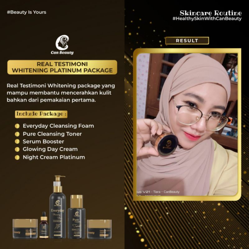 𝗖𝗮𝗻 𝗕𝗲𝗮𝘂𝘁𝘆 𝗦𝗸𝗶𝗻𝗰𝗮𝗿𝗲 𝗕𝗣𝗢𝗠 Canbeauty Official Paket Whitening Platinum Glowing