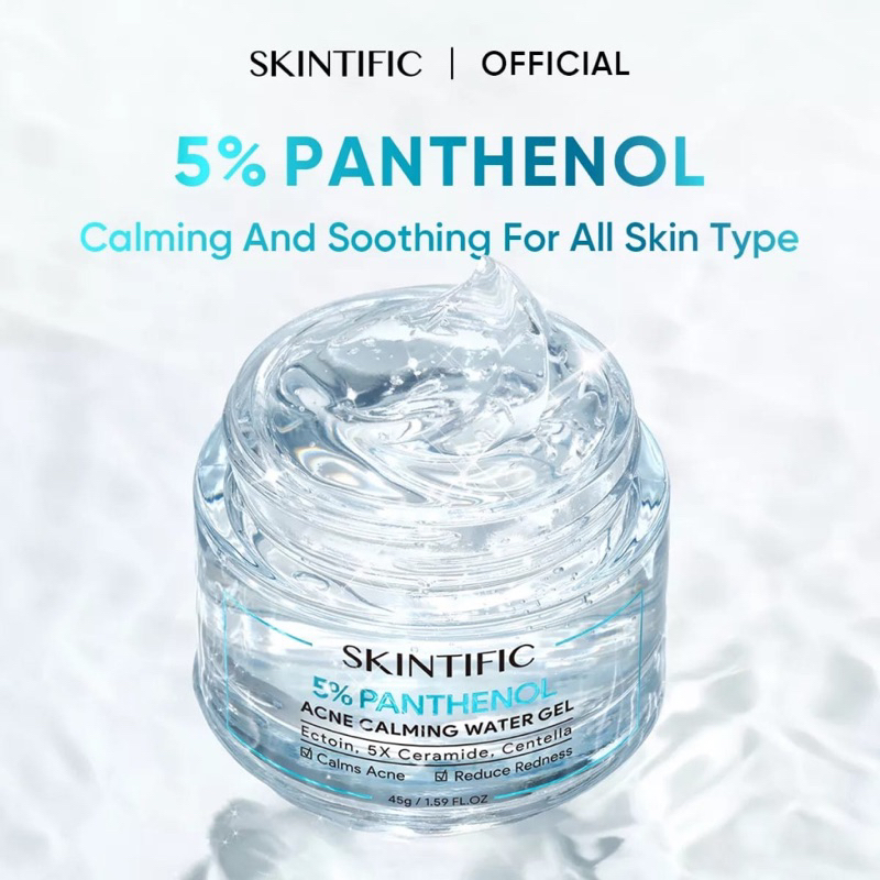 SKINTIFIC 5% panthenol acne calming water gel 45g pelembab wajah