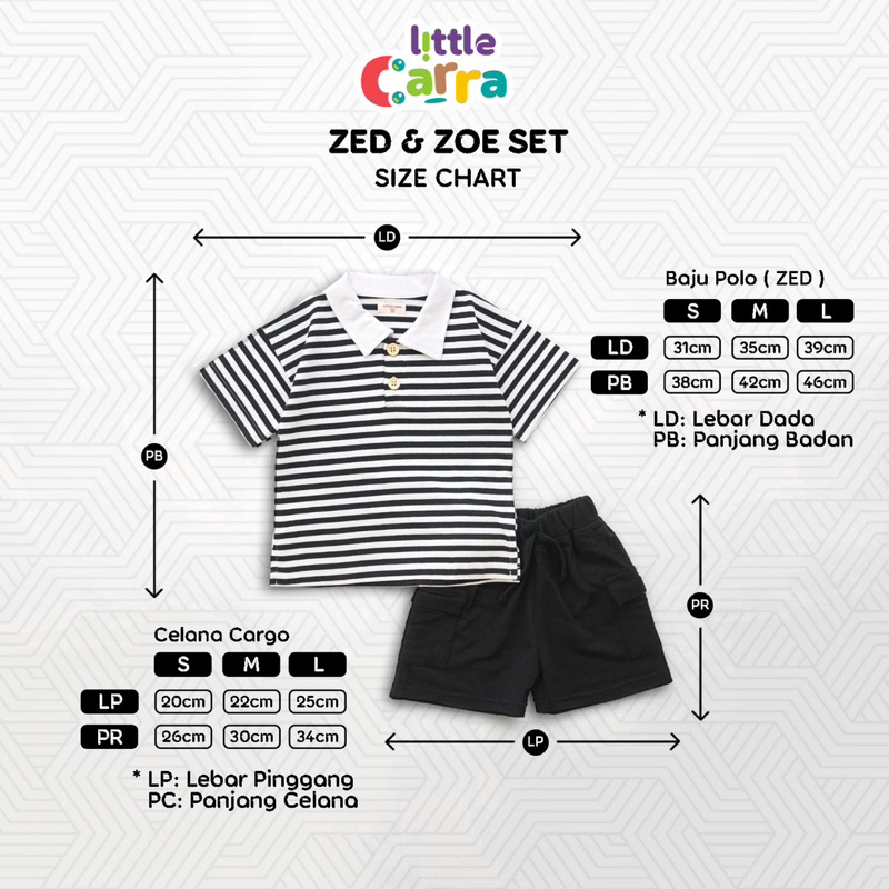 LINSKY BABY - Zed &amp; Zoe Set Setelan Anak Couple Stripe Little Carra