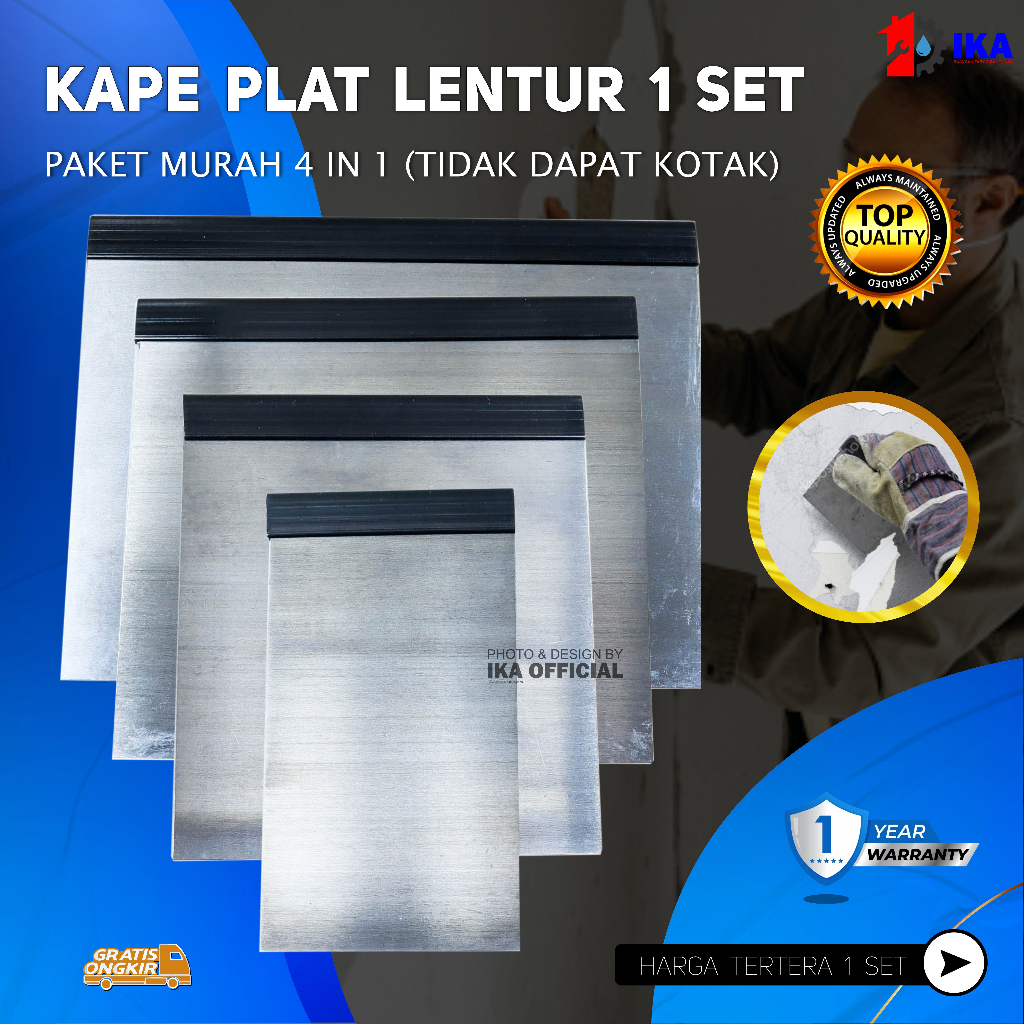 Kape Set Nug isi 4pc - Scrap Set Merk Nug Original Kape Plat Putty Scraper Set